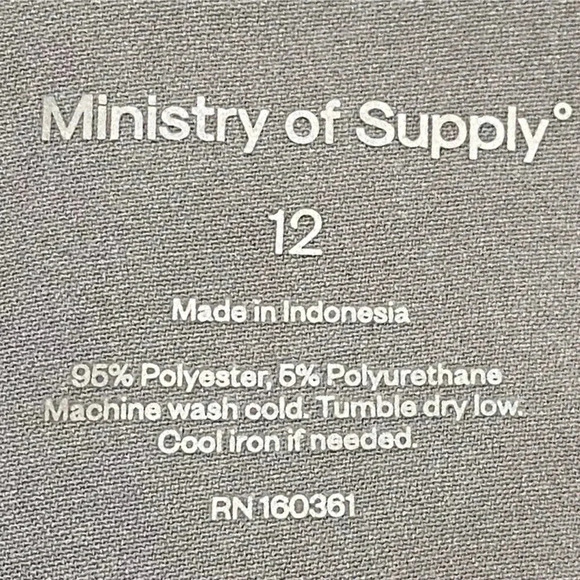 NWT MINISTRY OF SUPPLY Swift Drape Pants Gray Stretch Waist Pockets Zipper 12 - Picture 12 of 12